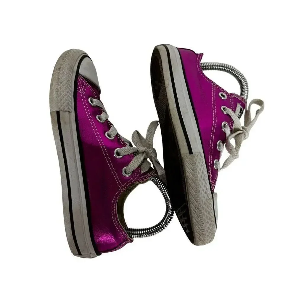 Converse All Star Dark Pink Shiny Sneakers Size 12